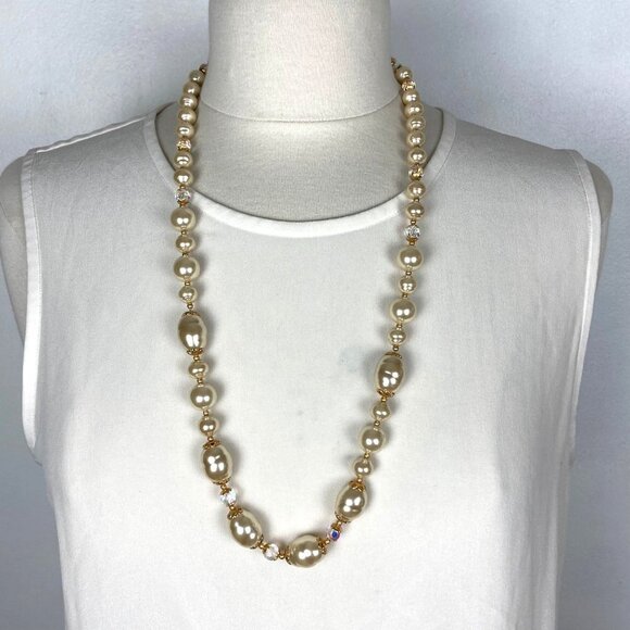 Louis Dell Olio Imitation Pearl Necklaces Lot of 5 Pink Gray Baroque Long Signed - Picture 12 of 16